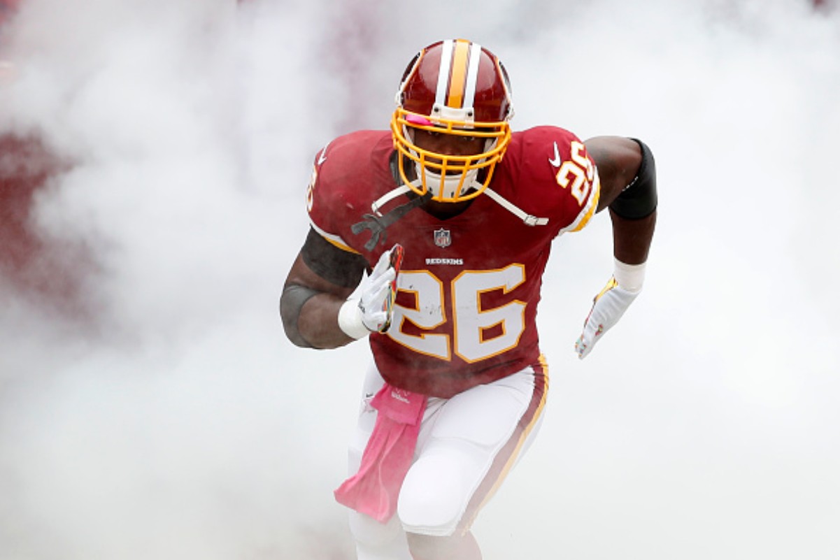 Adrian Peterson received a nice welcome from Barry Sanders