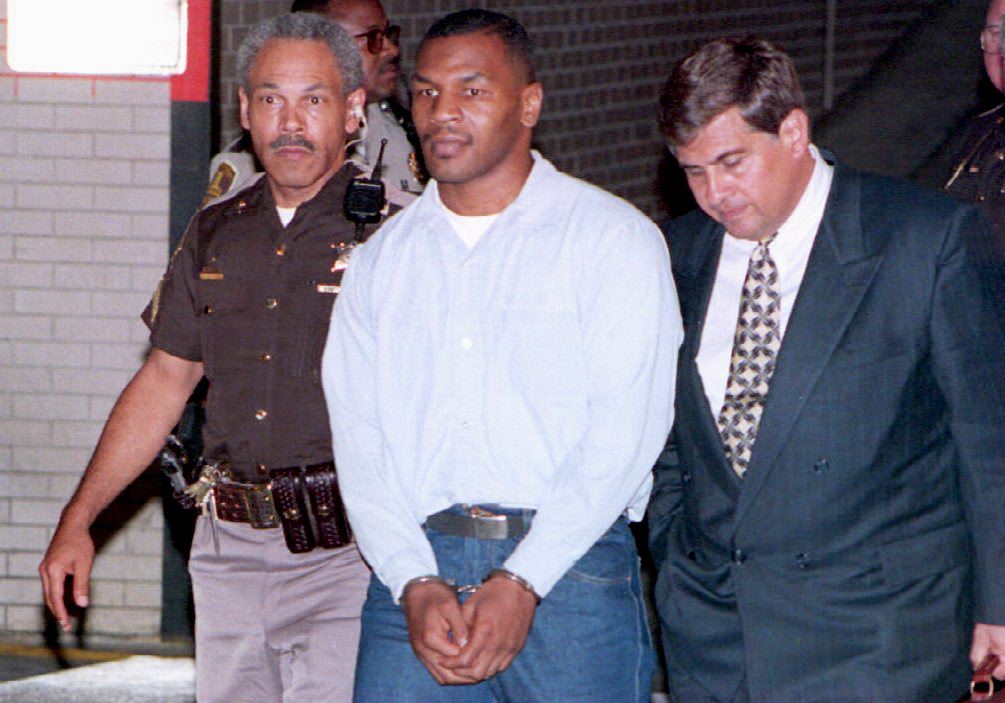 Mike Tyson leaves the courthouse
