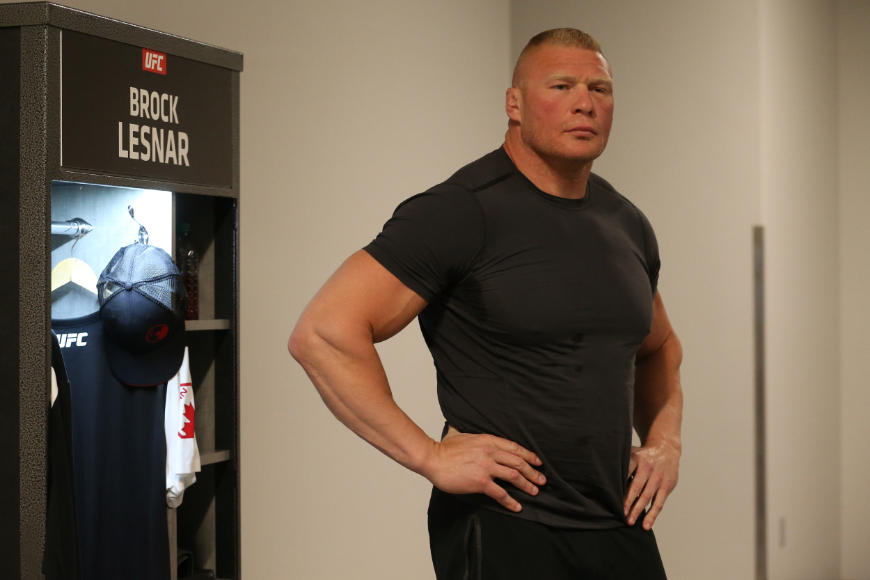 Brock Lesnar backstage before a UFC event