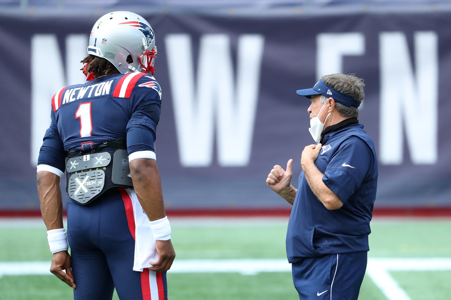 Cam Newton Bill Belichick Patriots