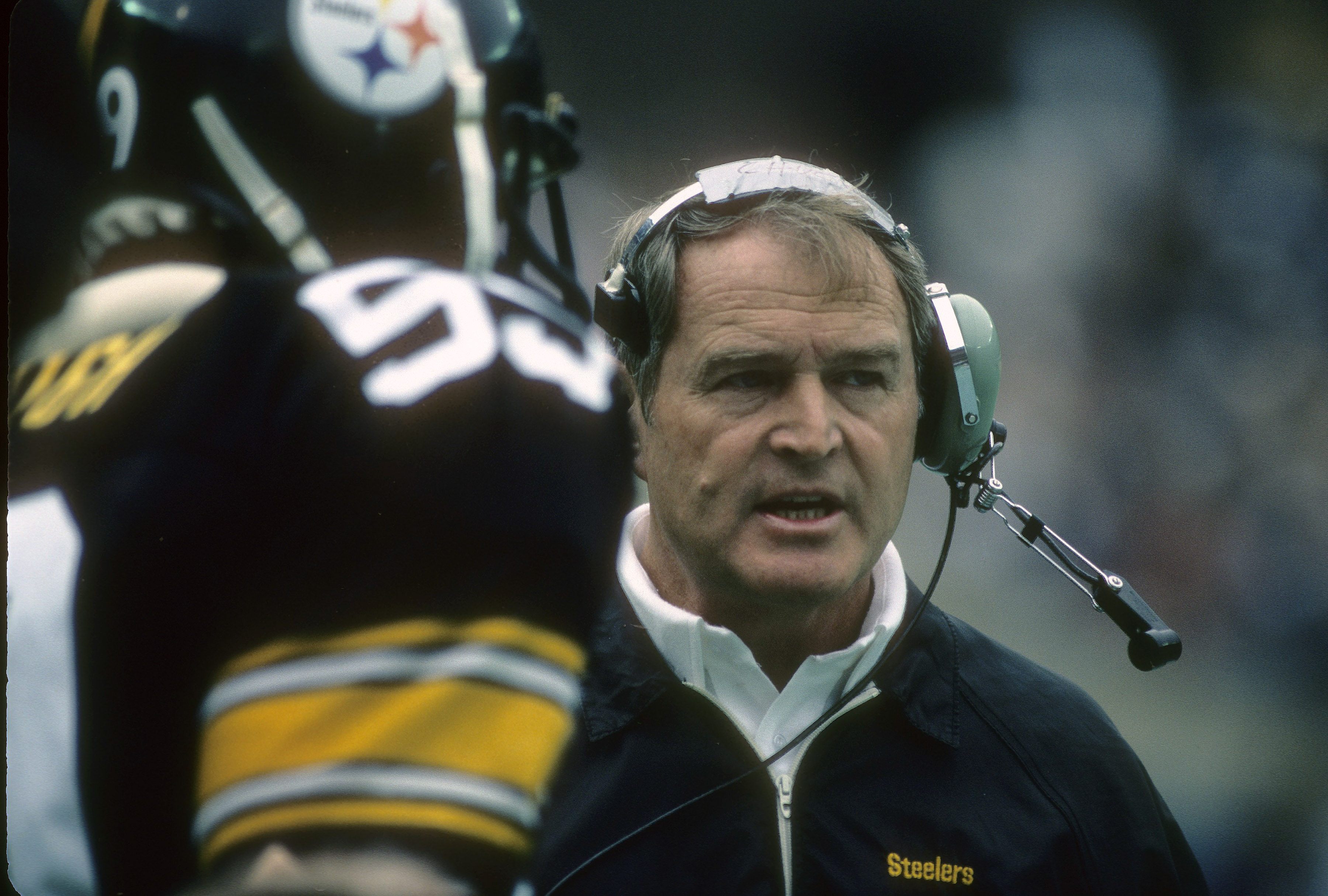 Chuck Noll coaching the Pittsburg Steelers
