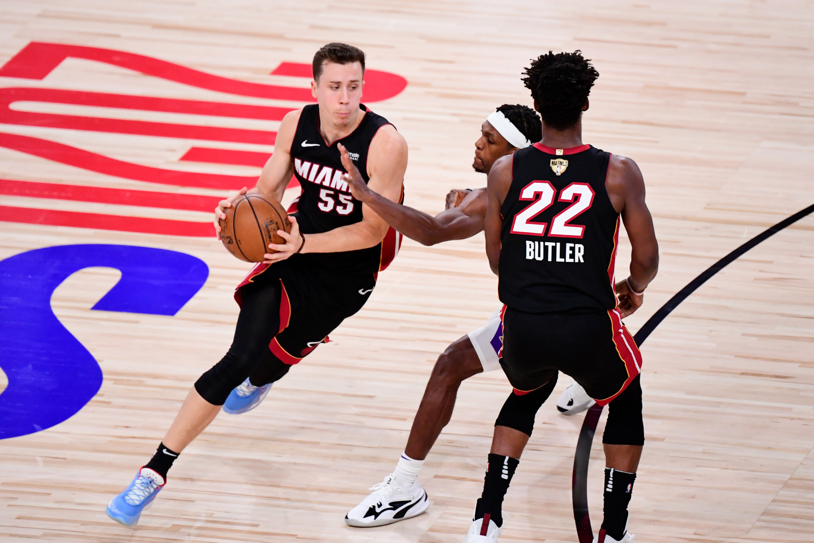 Duncan Robinson and the Miami Heat played the LA Lakers tough in the NBA Finals. The Lakers, though, had something to say to Robinson.