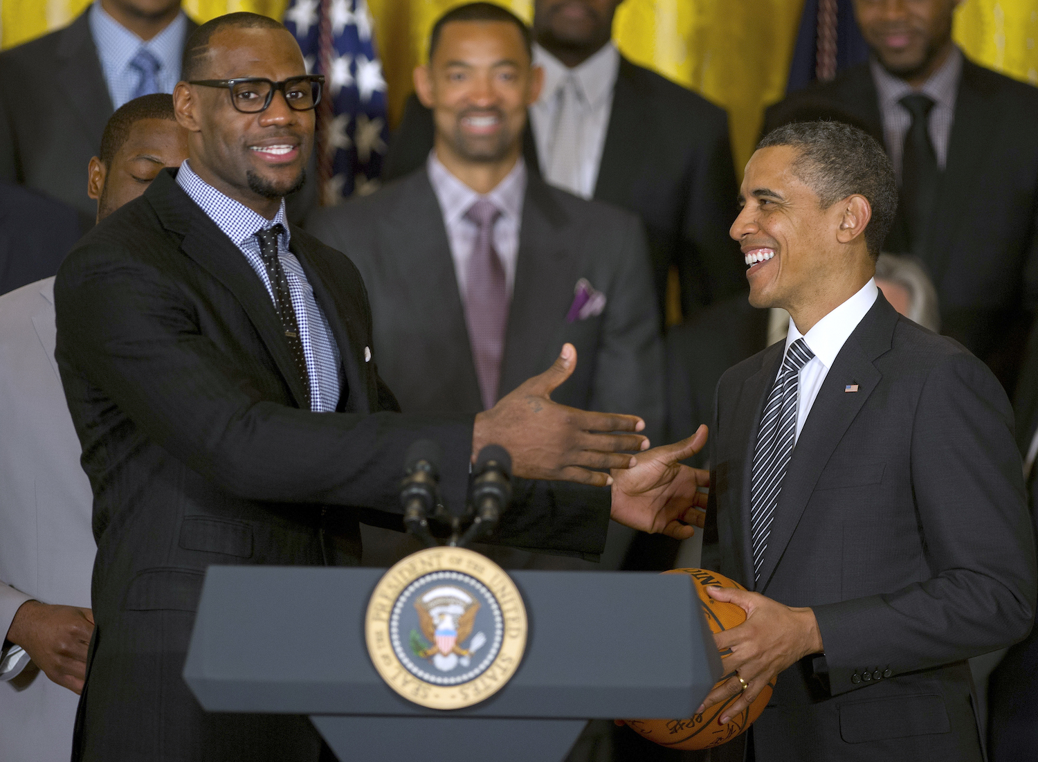 LeBron James with Barack Obama.