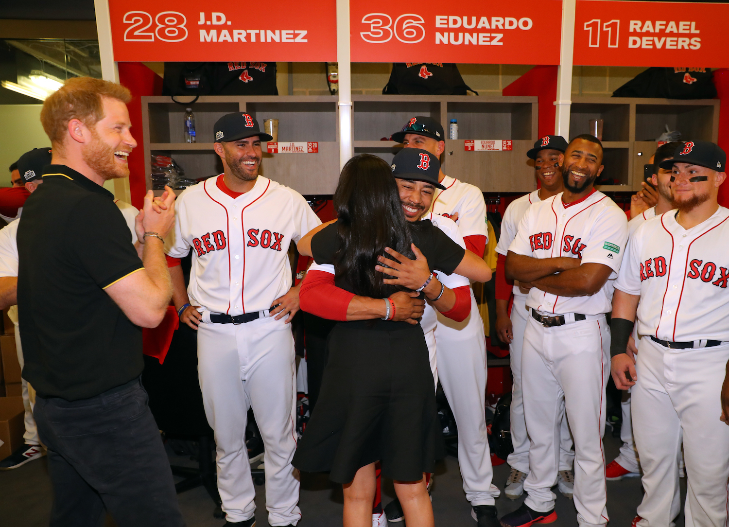 Meghan Markle greets distant relative Mookie Betts