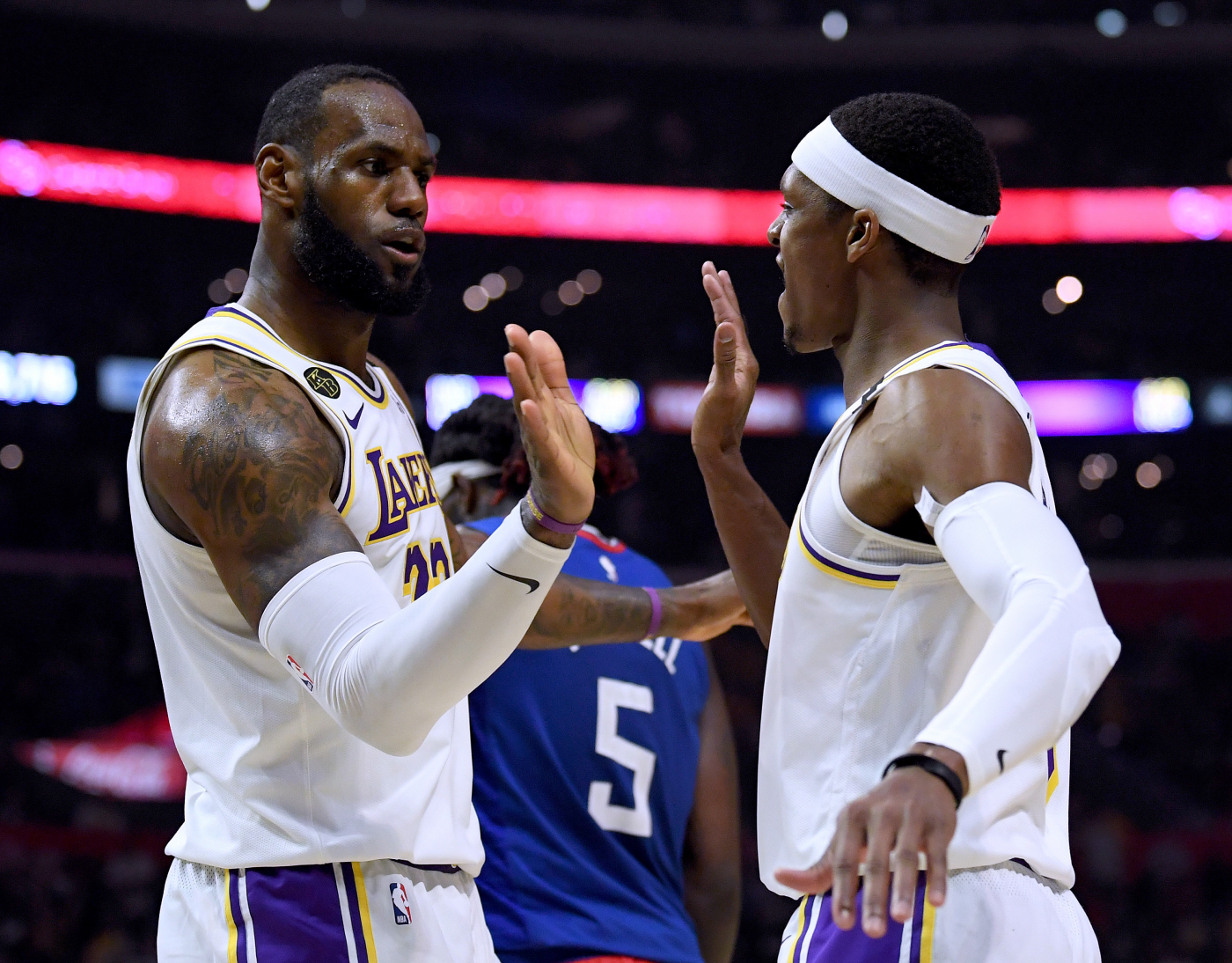 Former Lakers teammates LeBron James, Rajon Rondo take over