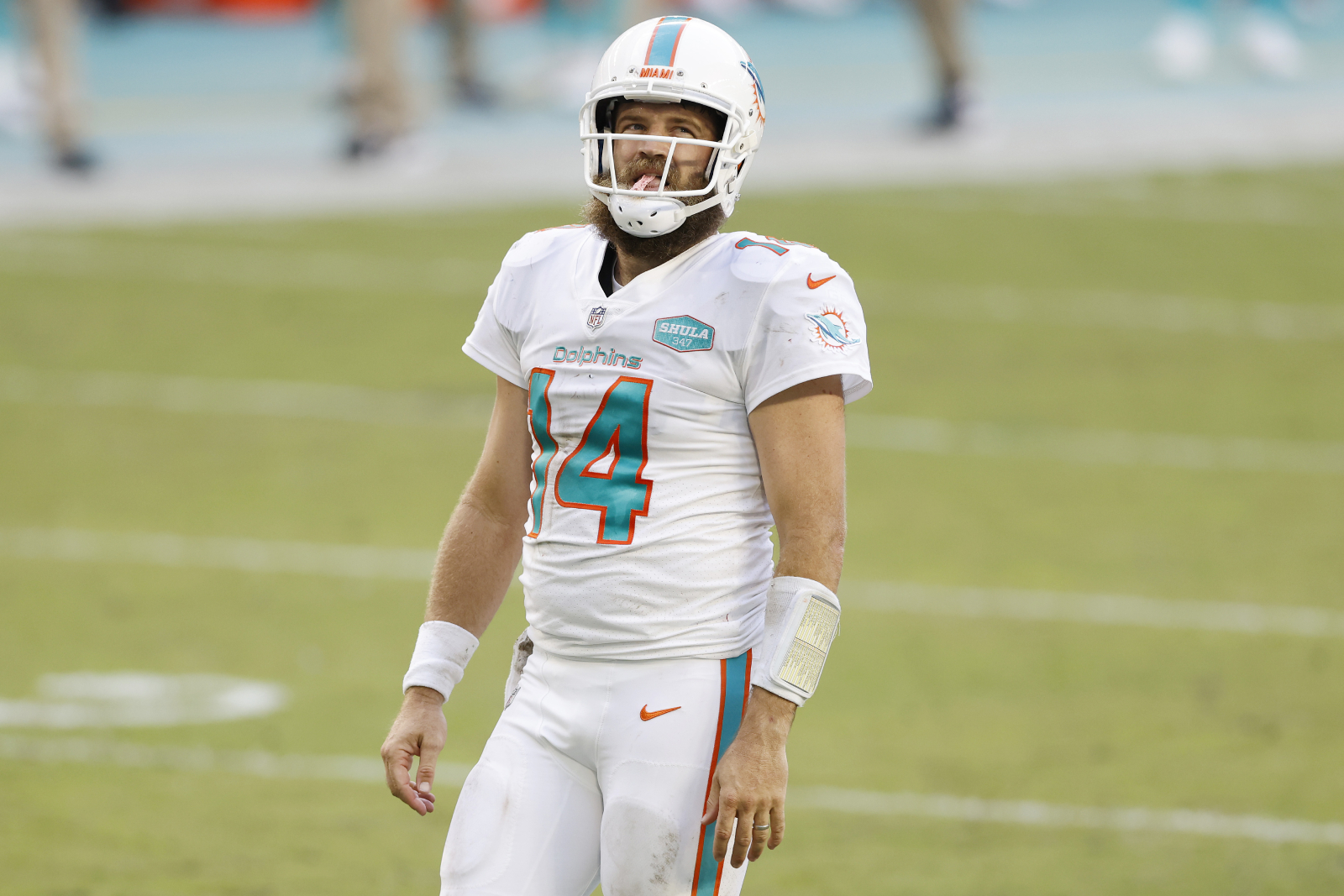 Ryan Fitzpatrick just got benched by the Miami Dolphins for Tua Tagovailoa, and he doesn't seem to be too happy about it.