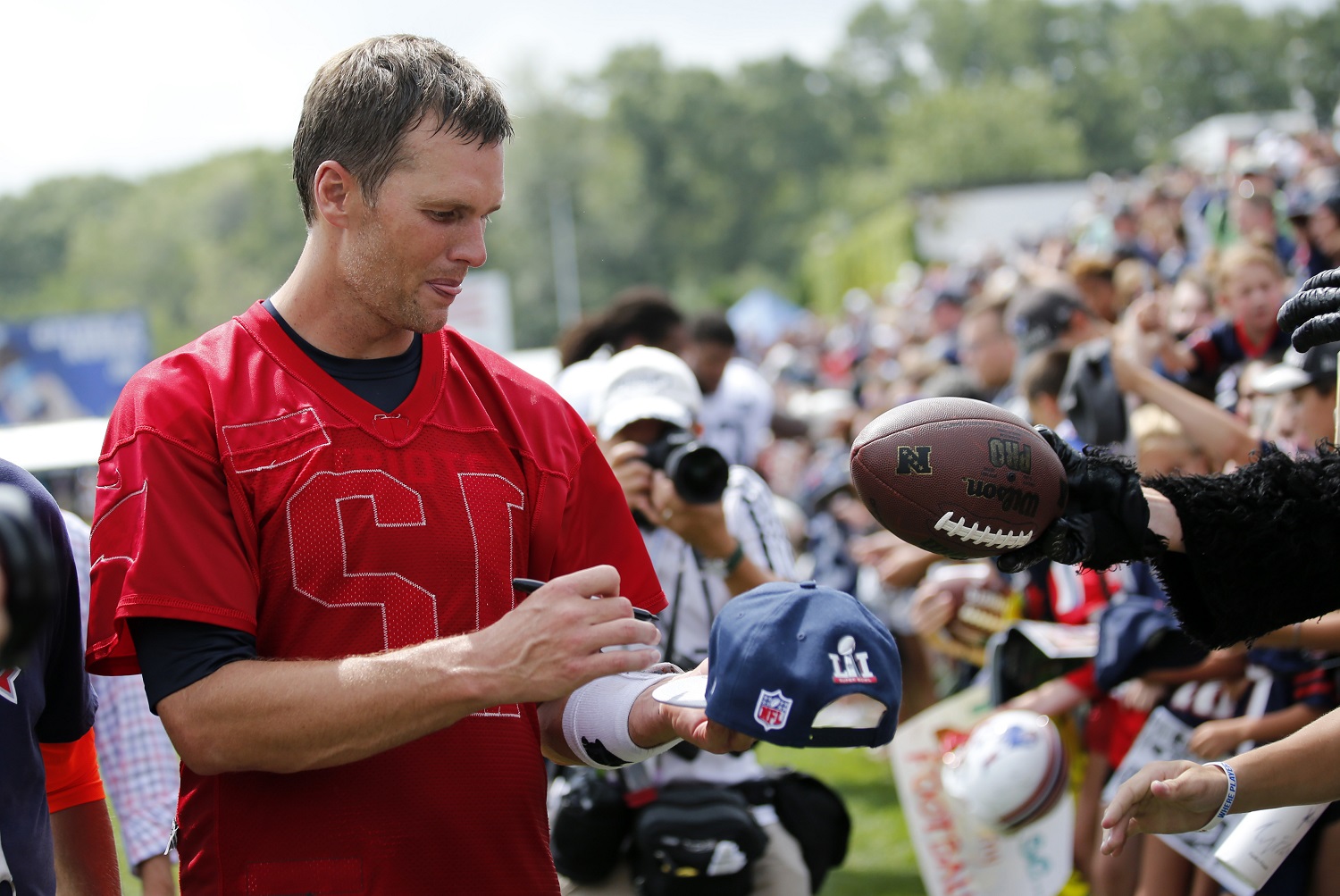 tom brady autographed football