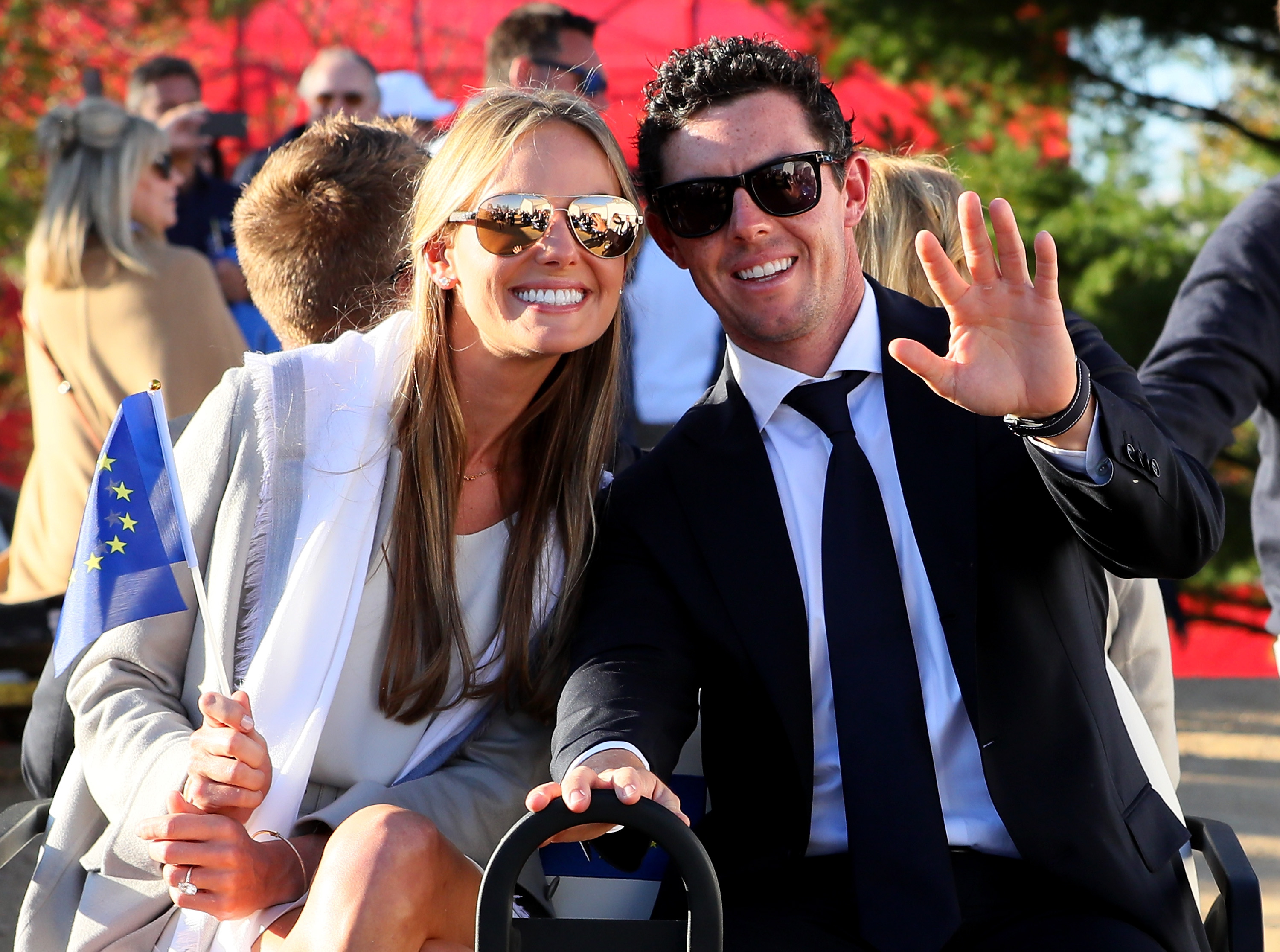 Erica Stoll and Rory McIlroy attend the 2016 Ryder Cup