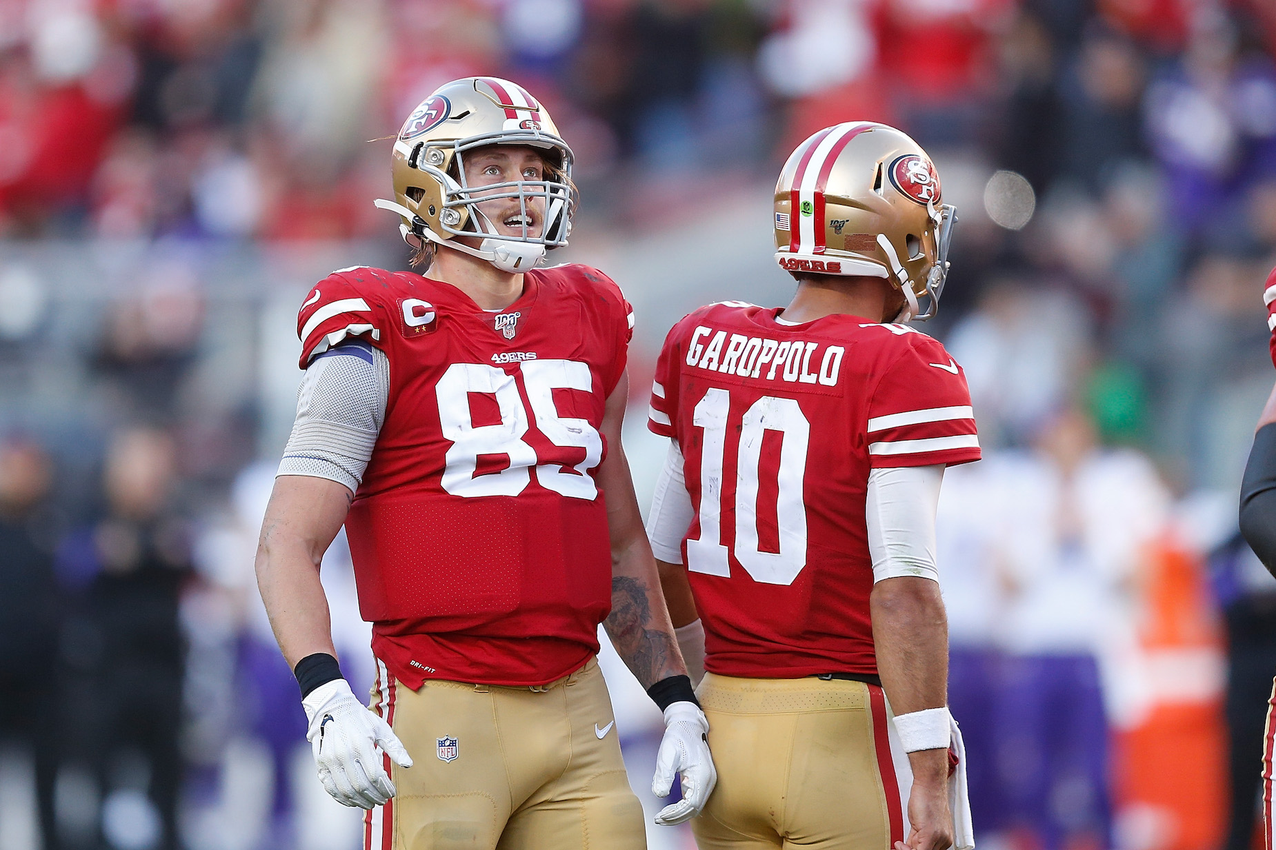 Neither Jimmy Garoppolo or George Kittle will be suiting up for Thursday's San Francisco 49ers game.