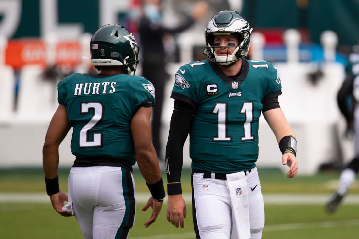The Philadelphia Eagles have been giving Jalen Hurts first-team reps in practice, and he's on his way to stealing Carson Wentz's job.