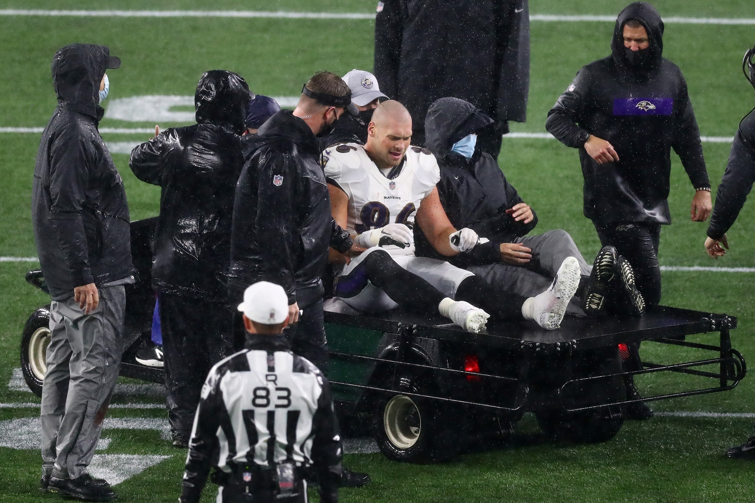 Ravens tight end Nick Boyle suffered a season-ending injury against the Patriots.