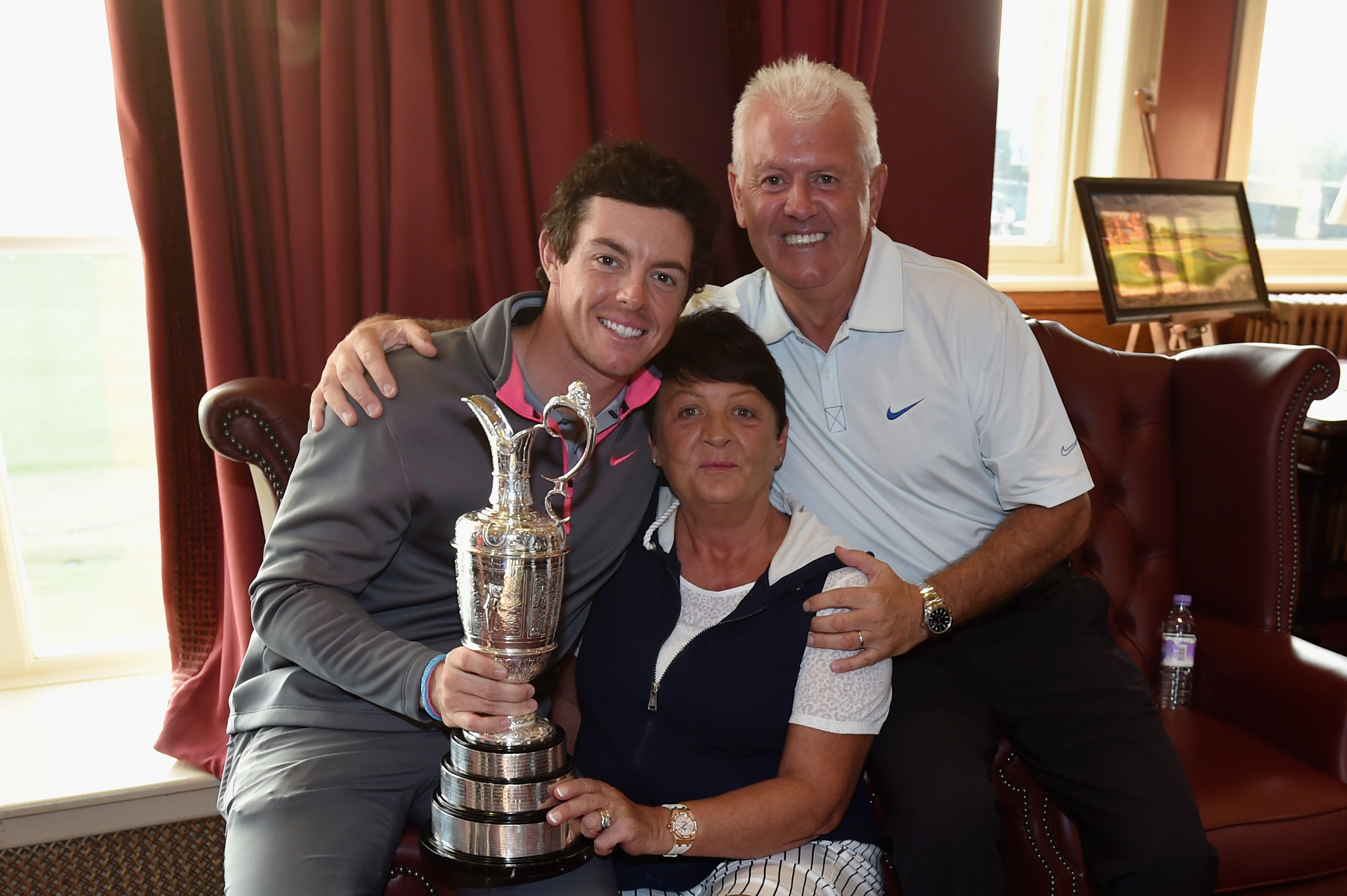 Rory McIlroy with his mom Rosie and father Gerry in 2014