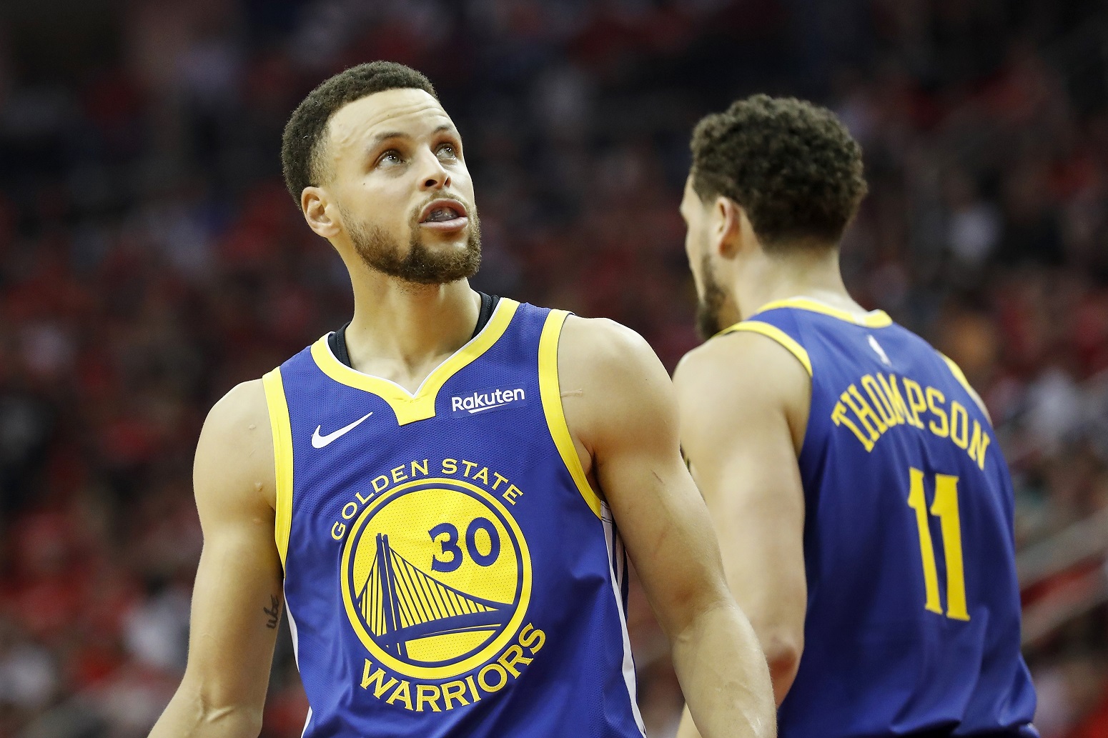 Stephen Curry's reaction to Klay Thompson injury Warriors