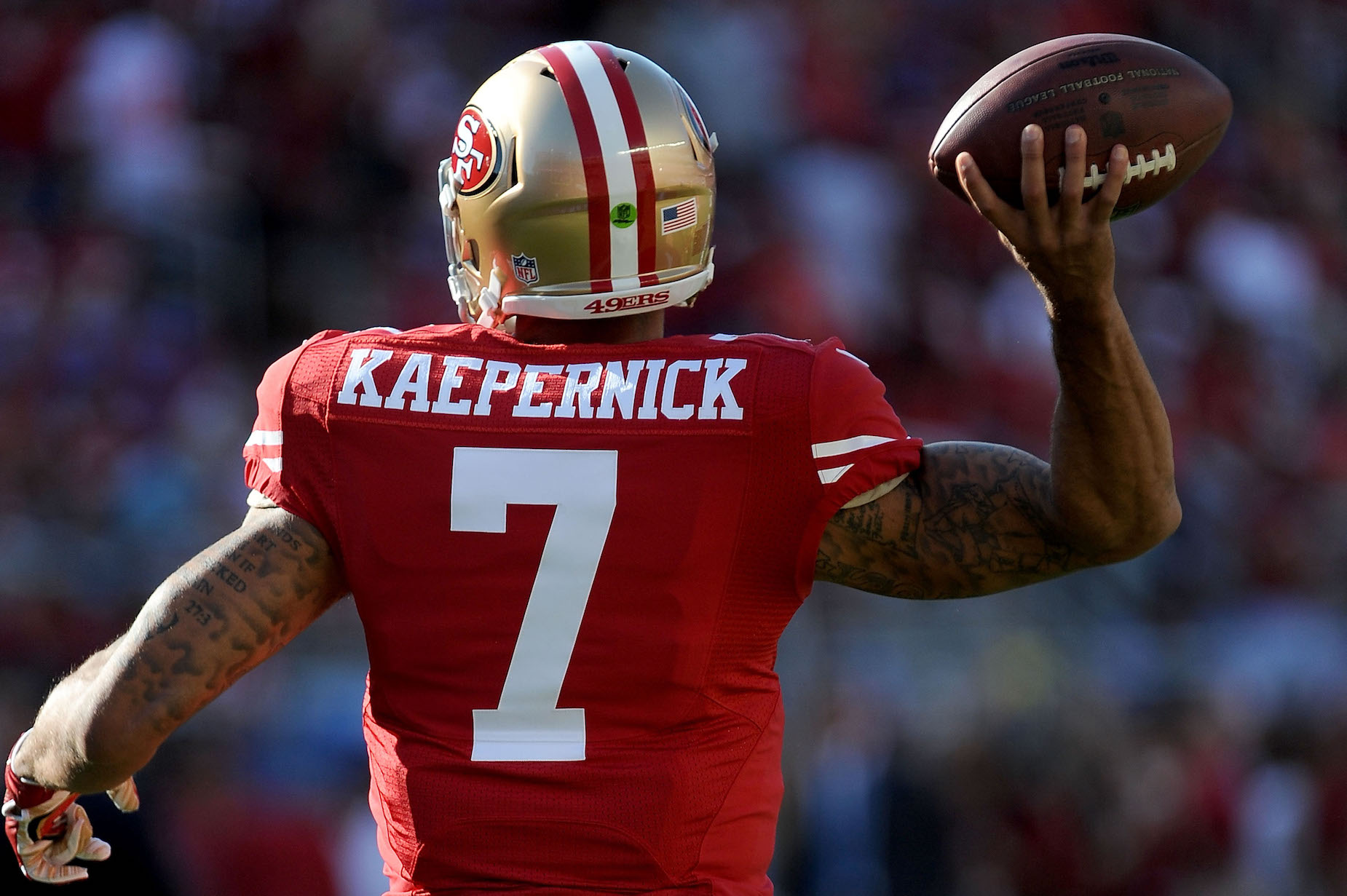While Colin Kaepernick doesn't have an NFL job, he's sill setting NFL records.