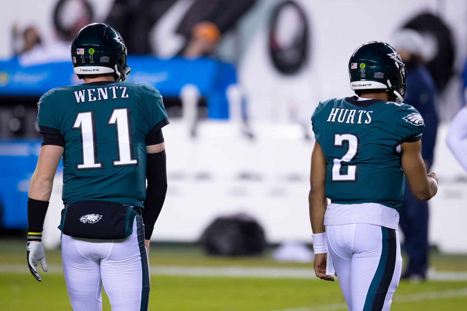 Philadelphia Eagles QB Carson Wentz has been benched for rookie Jalen Hurts, but the former Pro Bowler is still in high spirits.