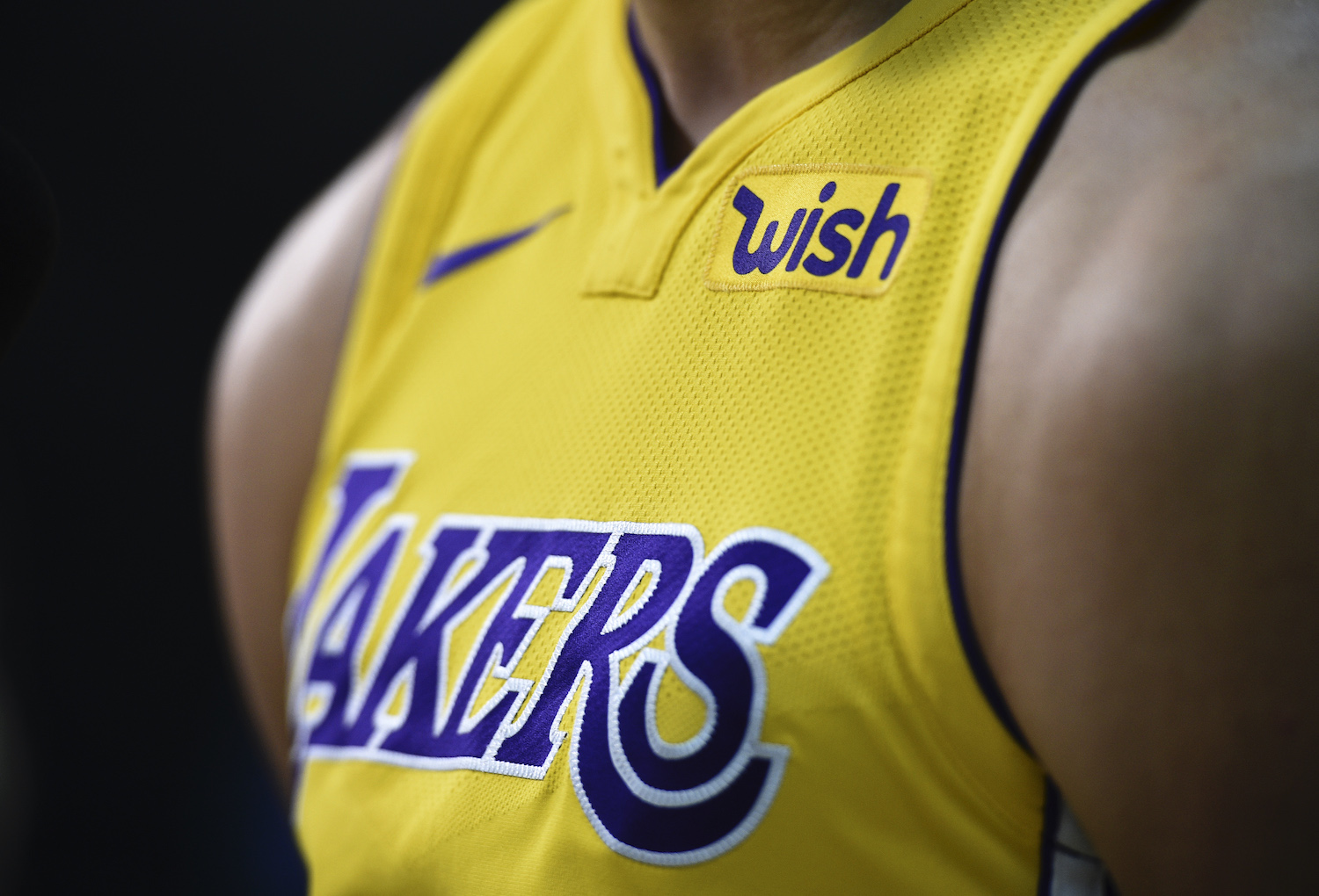 Los Angeles Lakers jersey features Wish logo
