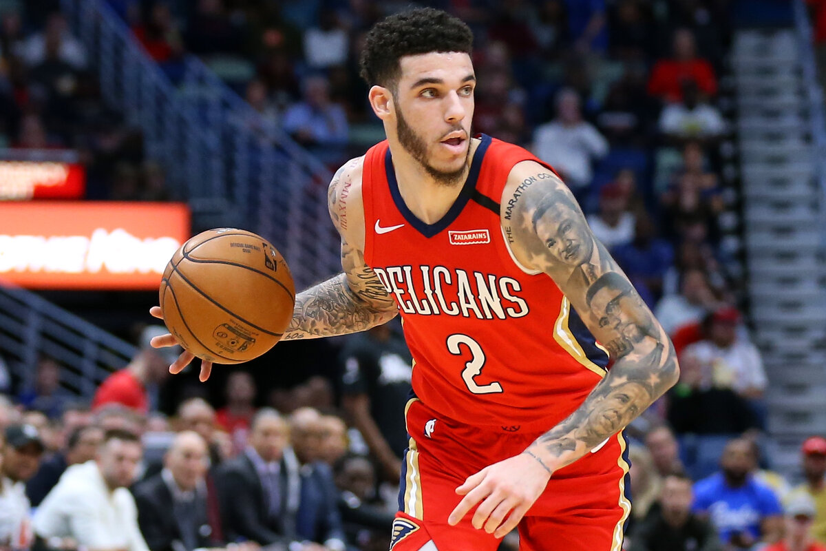 lonzo ball red pelicans jersey