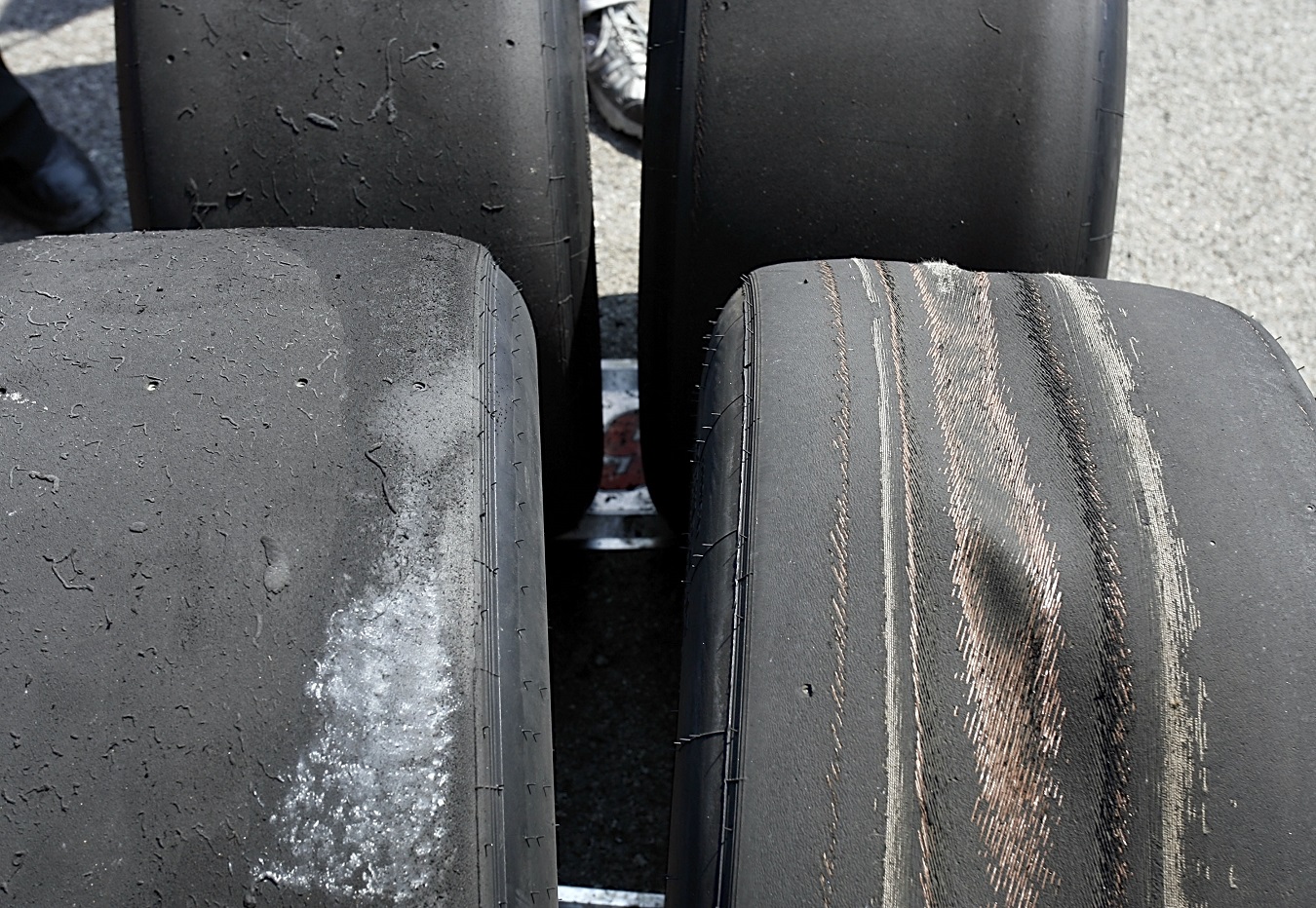 Worn Goodyear tires at the Brickyard 400