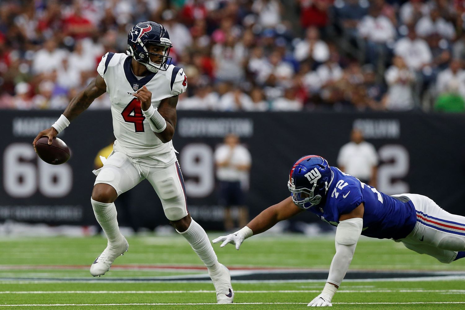 ESPN analyst and former NFL quarterback Dan Orlovsky has a crazy trade idea that would send Texans QB Deshaun Watson to the New York Giants.