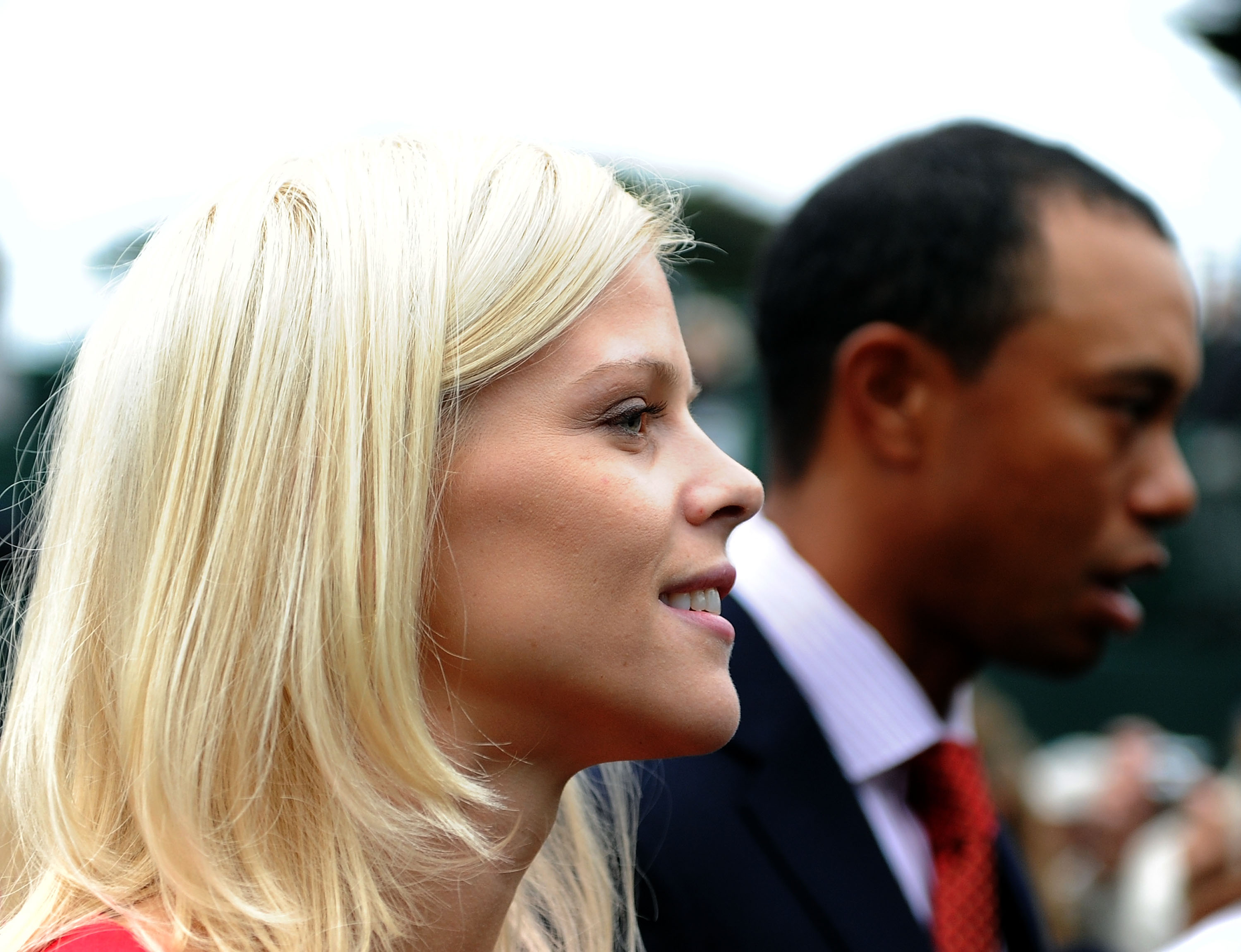 Elin Nordegren and now-ex-husband Tiger Woods in 2009