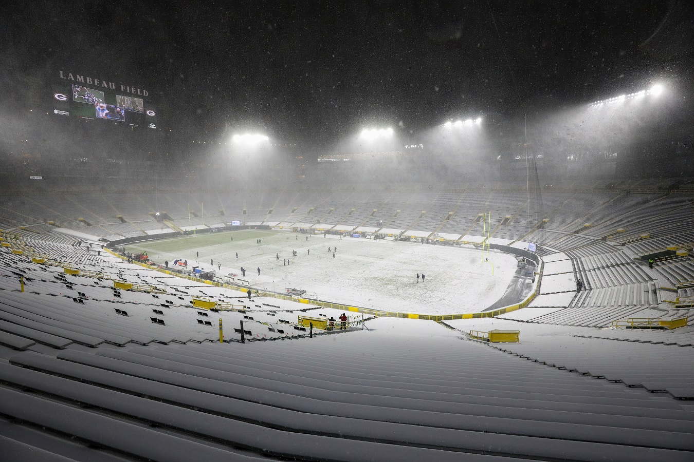 Lambeau Field in the snow