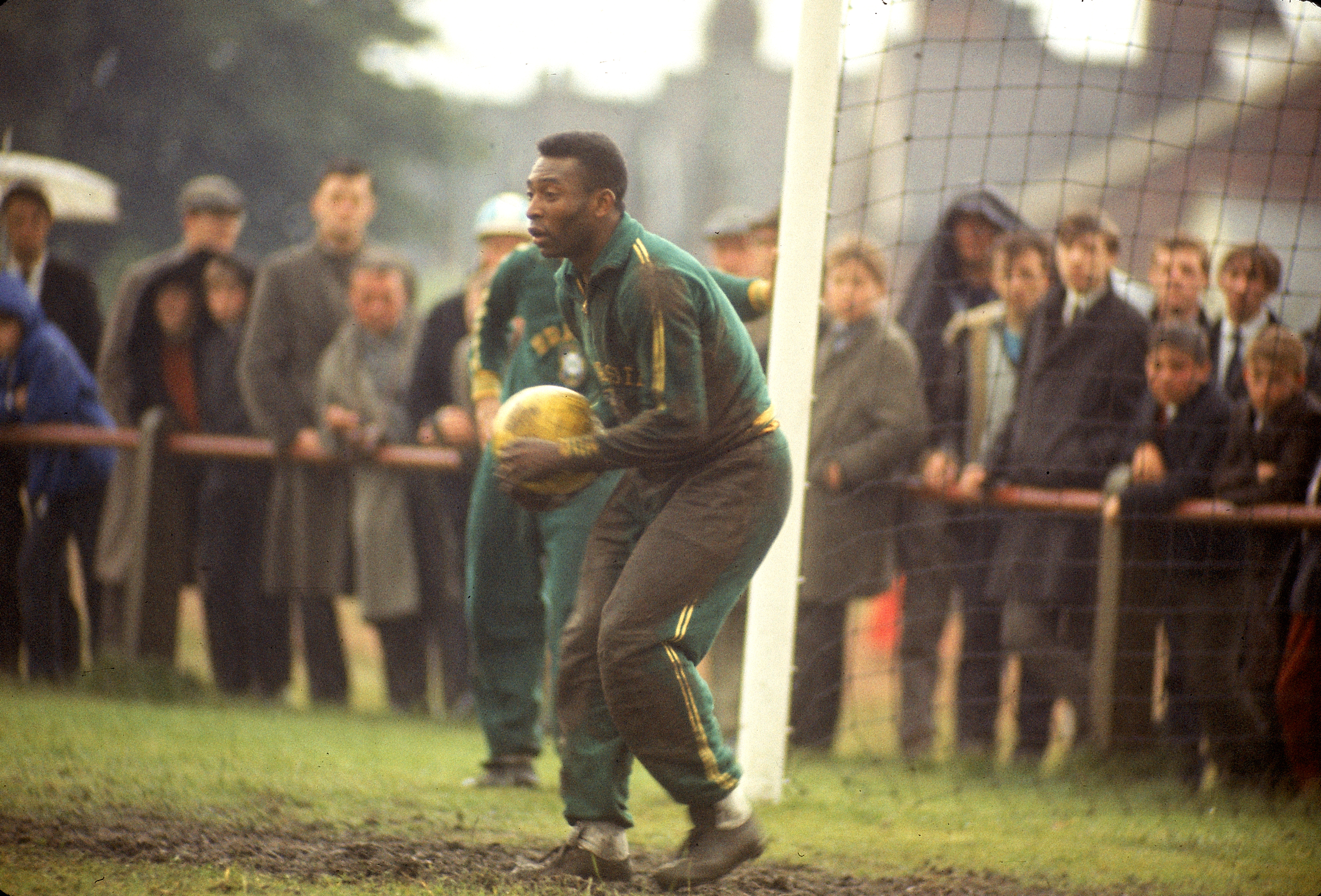 Pelé in action during a practice