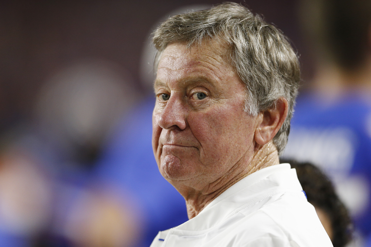 Steve Spurrier looks on during a football game