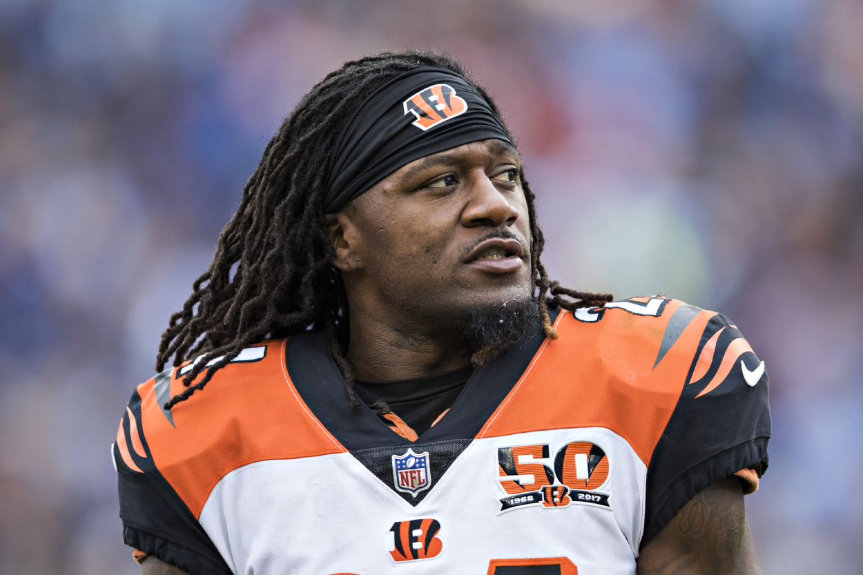 Former Bengals defensive back Adam "Pacman" Jones on the sidelines against the Titans.