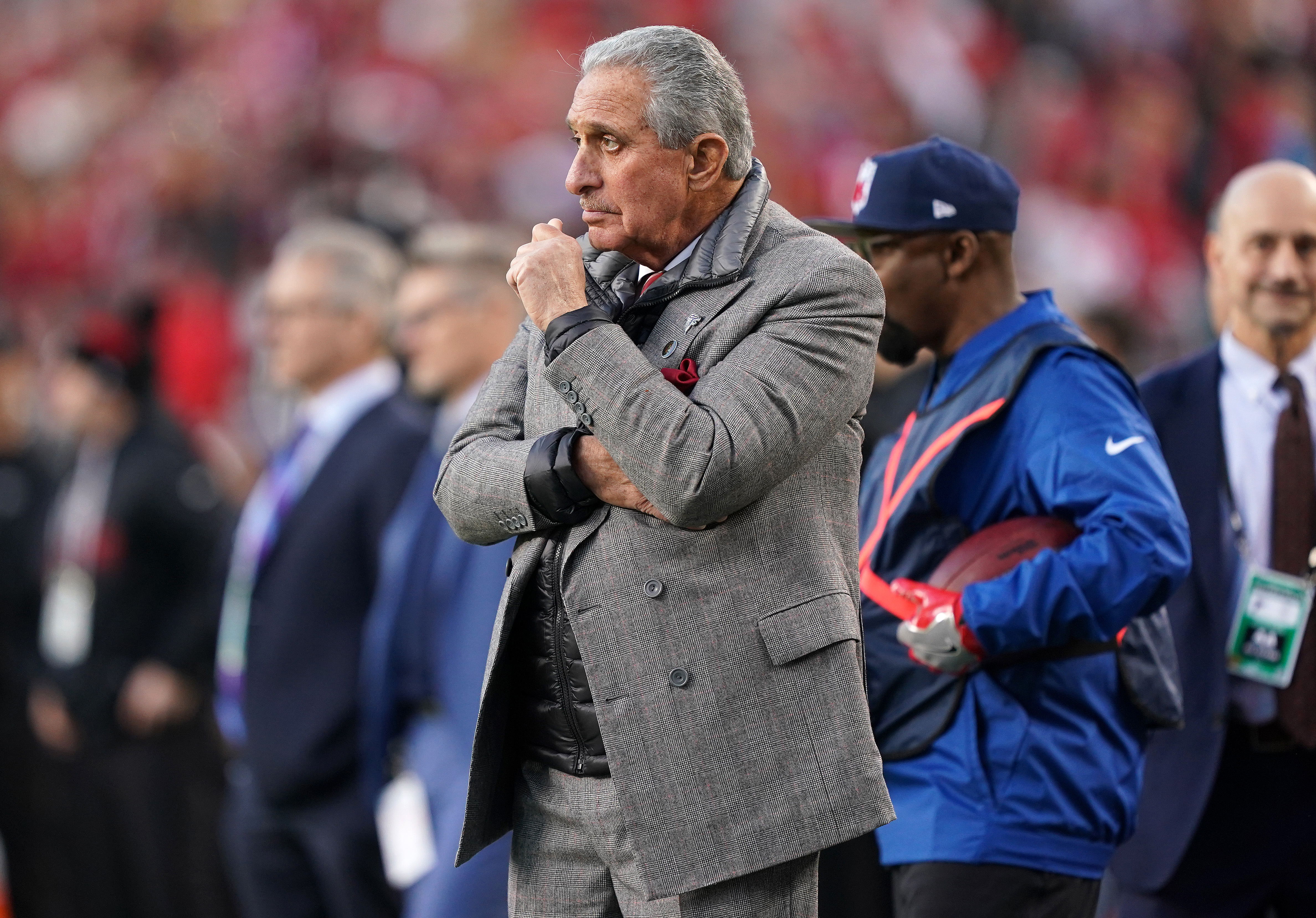 Atlanta Falcons owner Arthur Blank looks on from the sideline