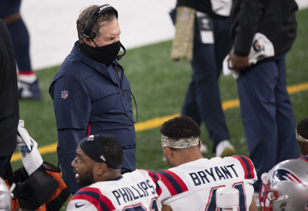 New England Patriots head coach Bill Belichick during a 2020 game.