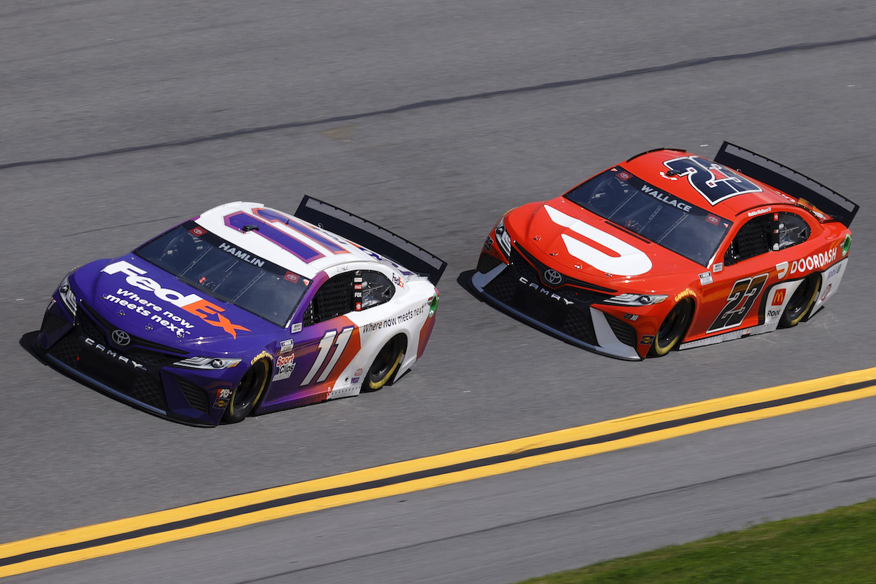 Denny Hamlin (11) and Bubba Wallace (23)