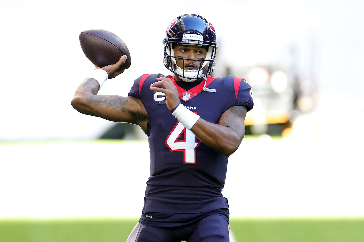 Deshaun Watson of the Houston Texans throws a pass