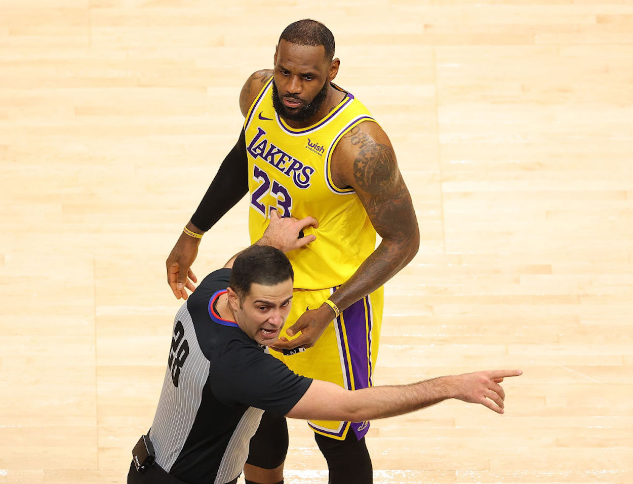 LeBron James got into it with a couple sitting courtside at the Lakers-Hawks game, but the spat didn't change his love for NBA fans.