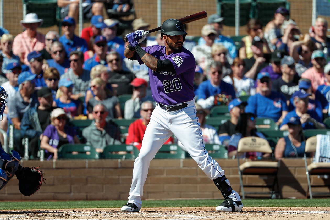 Colorado Rockies OF Ian Desmond at bat