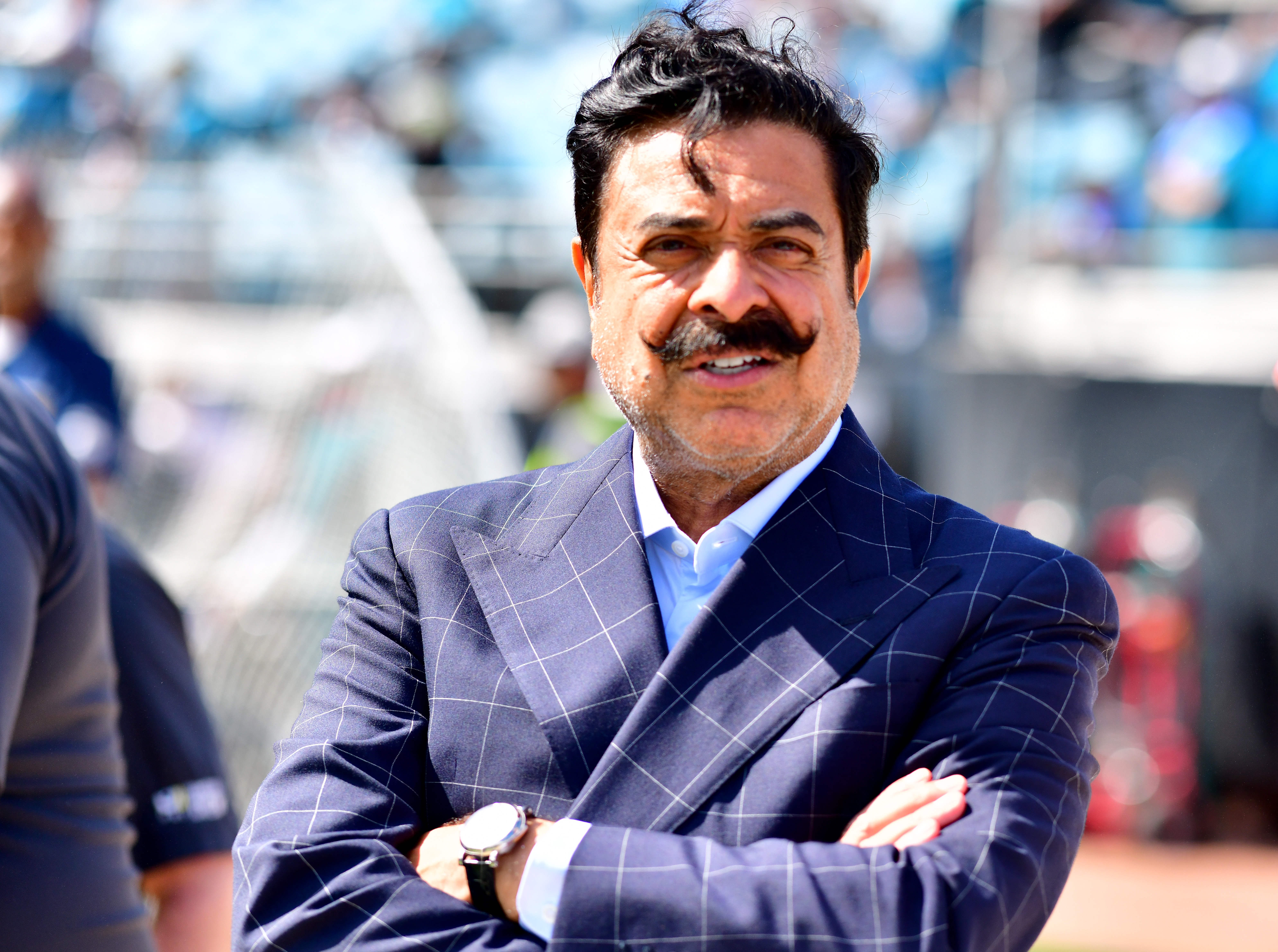Jaguars owner Shahid Khan looks on before a game
