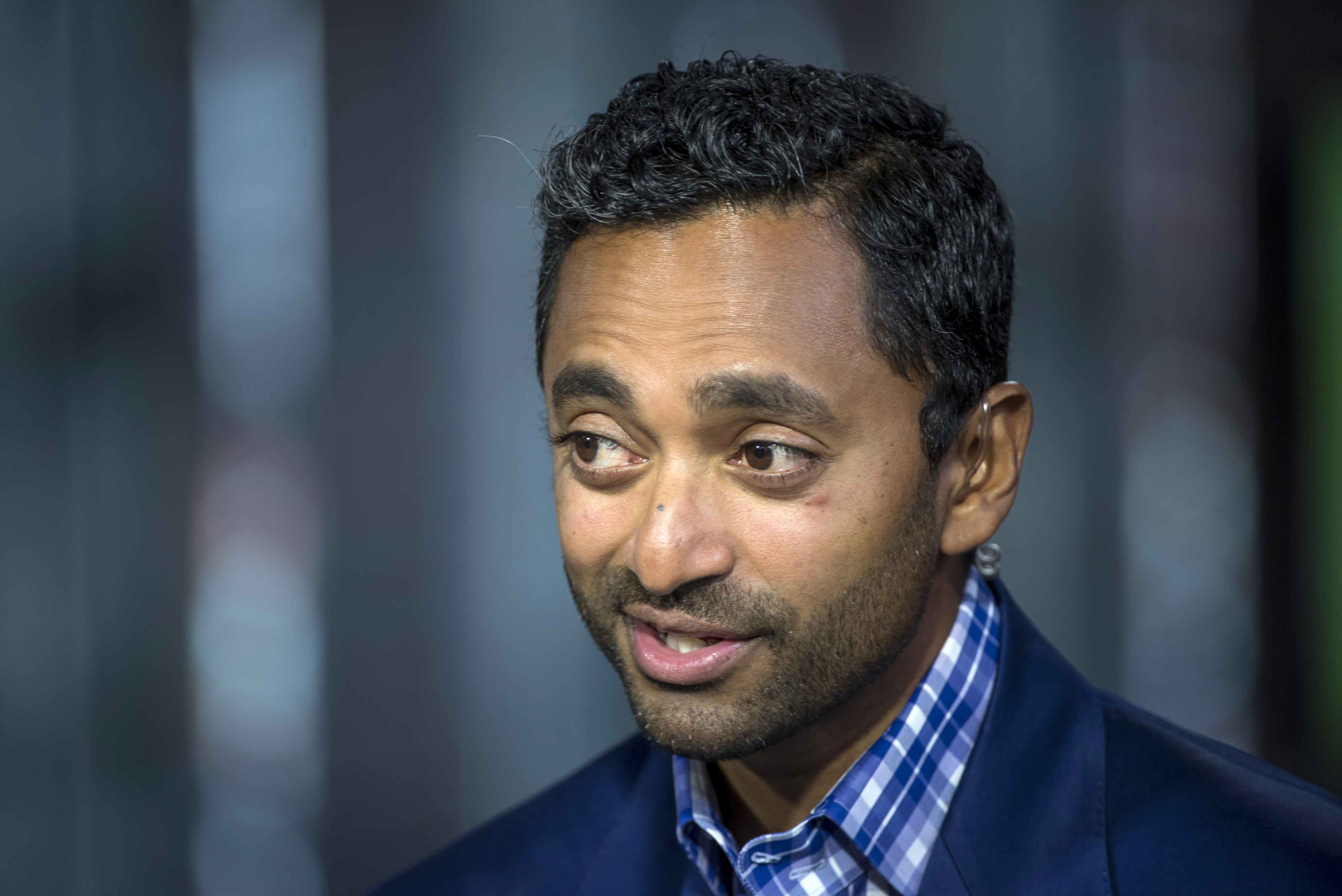 Sri Lankan-Canadian-American venture capitalist, engineer and the founder and CEO of Social Capital Chamath Palihapitiya speaks during an interview
