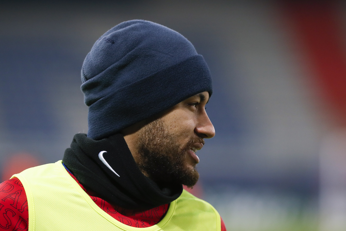 Neymar Jr. of Paris Saint-Germain looks on during a warmup