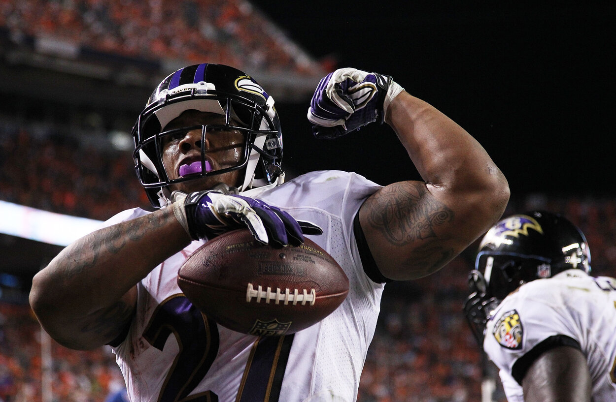 Baltimore Ravens running back Ray Rice during a 2012 game.