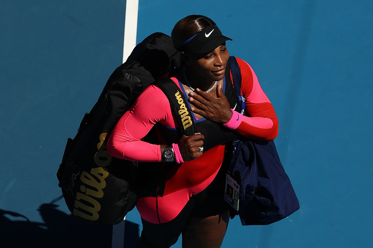 Tennis player Serena Williams appreciates the fans after her tennis match