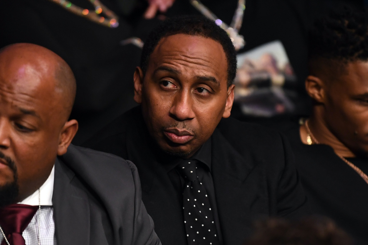 ESPN personality Stephen A. Smith watches UFC Fight Night in 2019