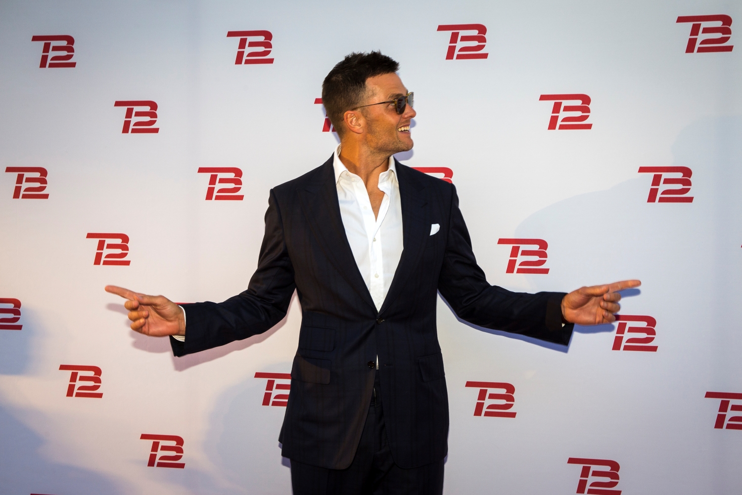 Tom Brady poses during the TB12 Grand Opening Event at the TB12 Performance & Recovery Center in Boston.