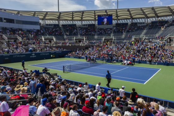 A view of a tennis court at the US Open, which is the same event Stephanie Reece competed in during her tennis career.