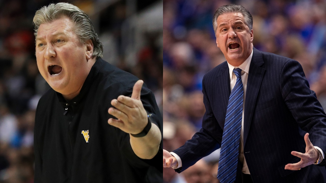 West Virginia basketball coach Bob Huggins and Kentucky coach John Calipari.