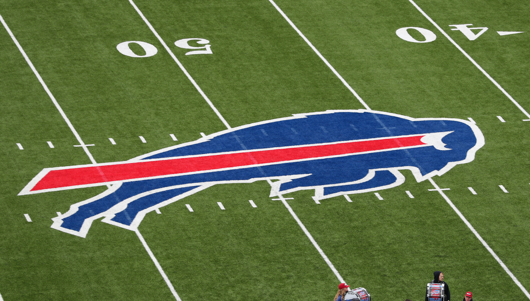 The Buffalo Bills logo painted on what was then called New Era Field.