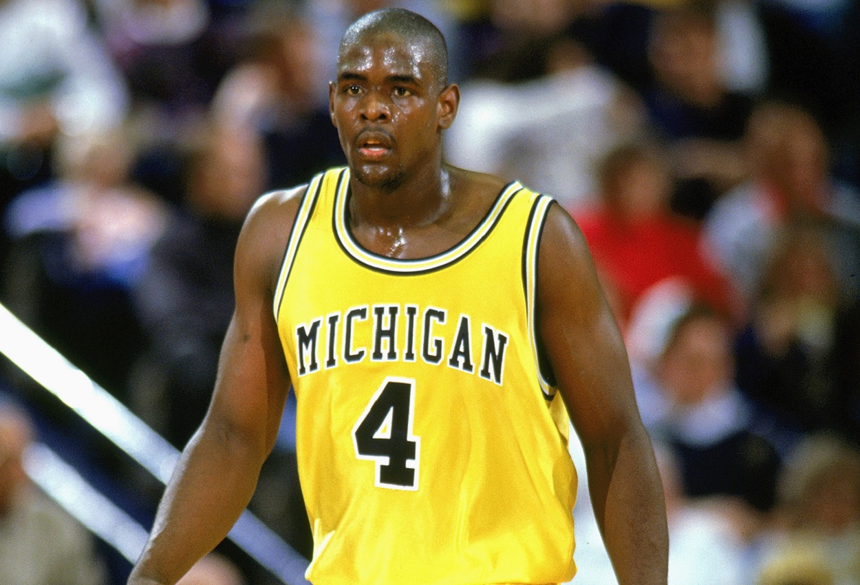 Former Michigan Wolverines star Chris Webber during a game in 1993