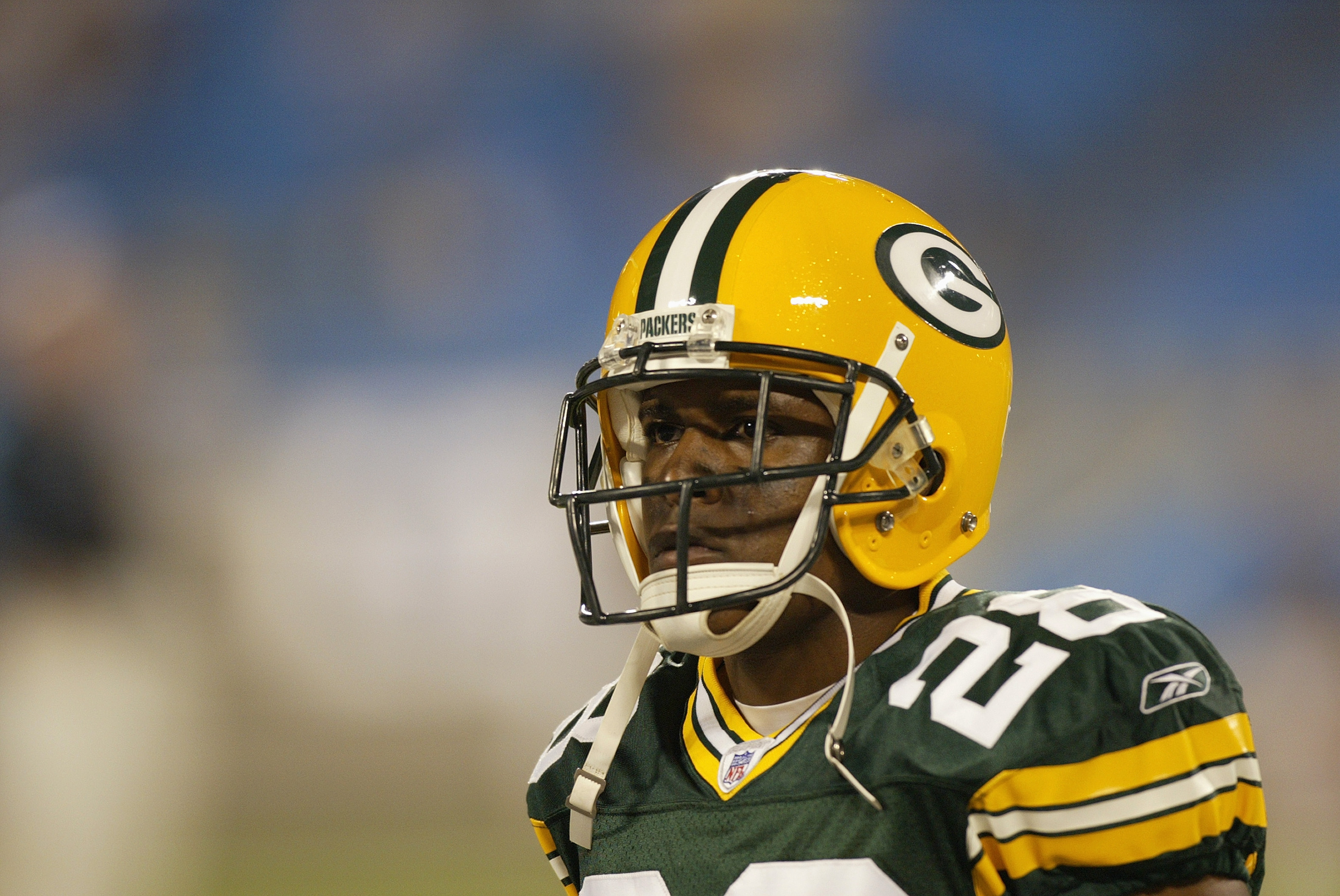 Cornerback Ahmad Carroll of the Green Bay Packers looks on during a 2004 game