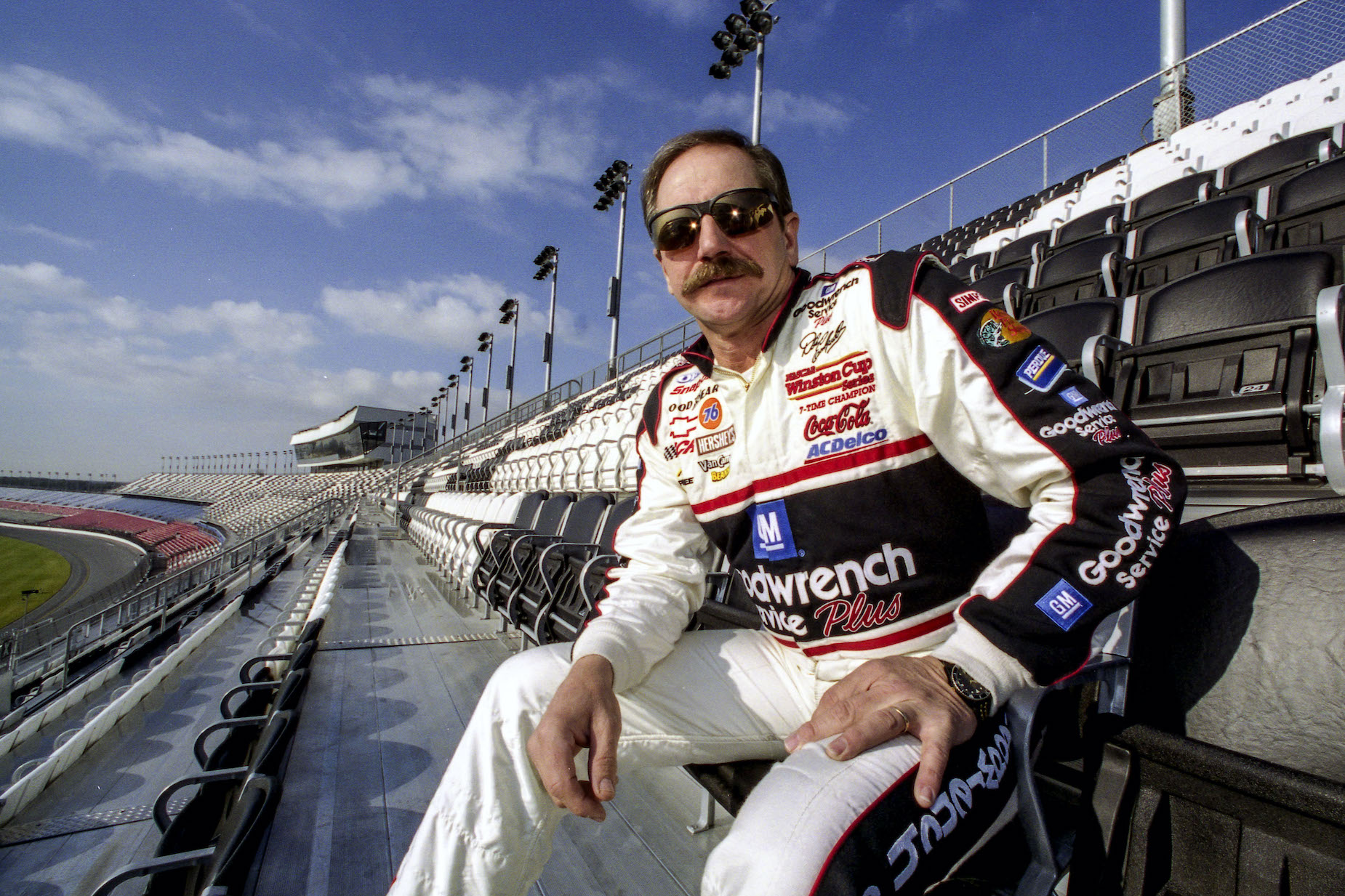 Dale Earnhardt Sr., who built up a million dollar net worth in NASCAR, at the Daytona International Speedway