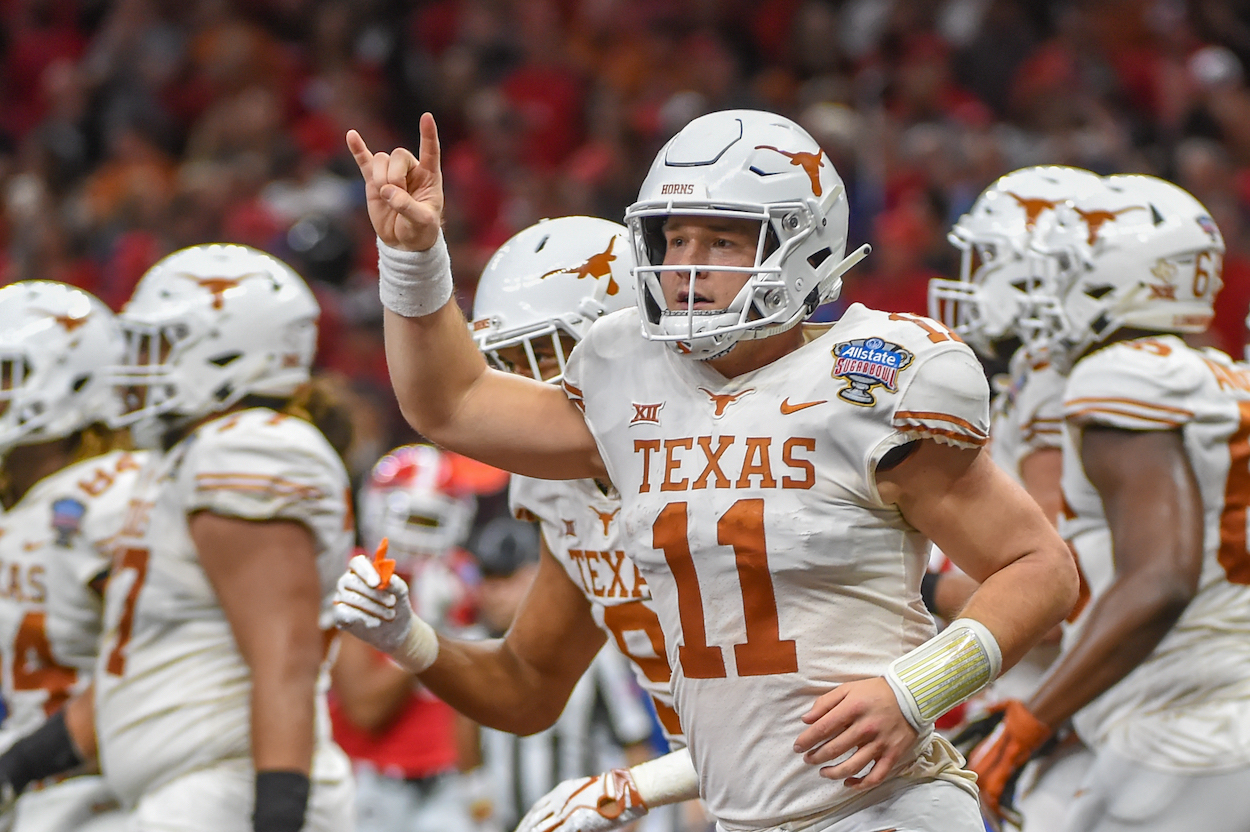 Texas quarterback Sam Ehlinger sang Eyes of Texas