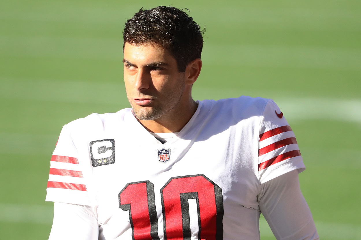 San Francisco 49ers quarterback Jimmy Garoppolo ahead of a matchup with the Seahawks in November 2020