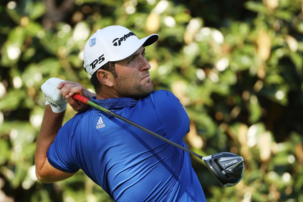 PGA Tour star Jon Rahm tees off in the third round of the 2020 edition of The Masters